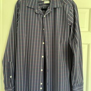 Mizzen+Main Navy White and Red Dress Shirt
